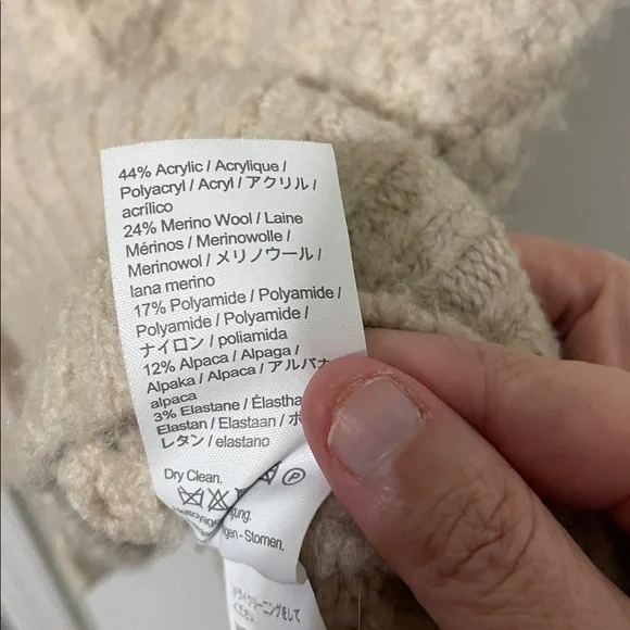 J. Crew Taupe Oversized Merino Wool Blend Cable Knit Cardigan Size Small - Picture 8 of 8